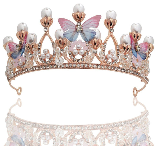 Butterfly Tiara Crown - queen crowns, princess tiara, Tiara for girl / ren faire / sweet 16 / prom / Bridgerton / flower girl tiaras, girls