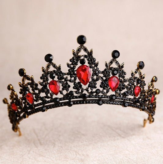 Black and Red Baroque Tiara - Cosplay - Goth Bride - Gothic - Halloween Tiara - Goth Wedding - gothic bride - dark queen - dark tiara